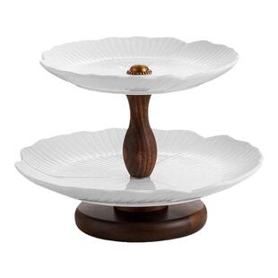 陶瓷多层水果盘家用零食点心架摆放盘子客厅餐厅收纳多层创意摆件