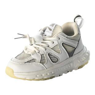 贝然运动鞋男女童春夏季网鞋旅游跑鞋大网眼头层缓震防踢老爹鞋潮