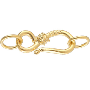 S925纯银扣头 s扣含双圈 8字项链扣手链扣子 diy配件材料 银配饰