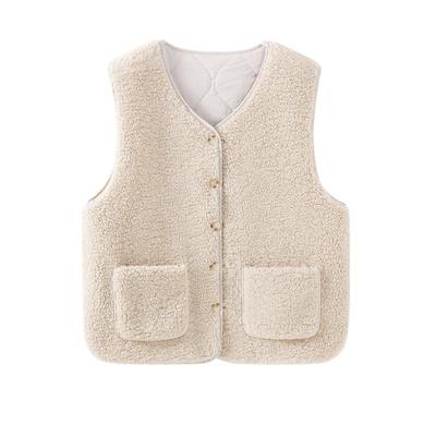 班尼路羊羔绒两面穿马甲外套