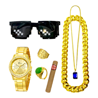 金链子搞笑仿真道具土豪假金项链