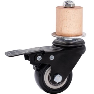 (4只装)圆管万向轮32/48/51mm操作台早餐机脚轮厨房货架脚轮配件