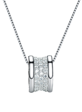 卓蝶珠宝纯银镀银满钻女镶嵌吊坠