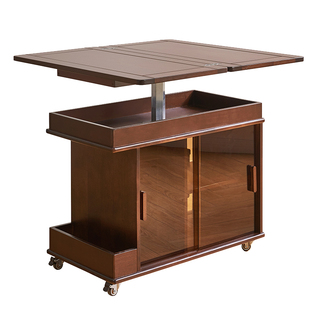 实木升降折叠茶几沙发边柜小户型家用边几客厅可移动式茶几小推车