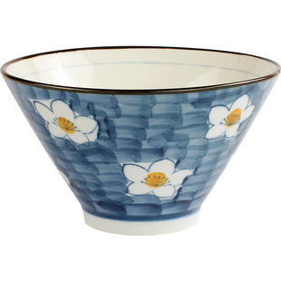 日式拉面碗 和风手绘陶瓷汤碗面碗饭碗 斗笠形喇叭碗  过桥米线碗