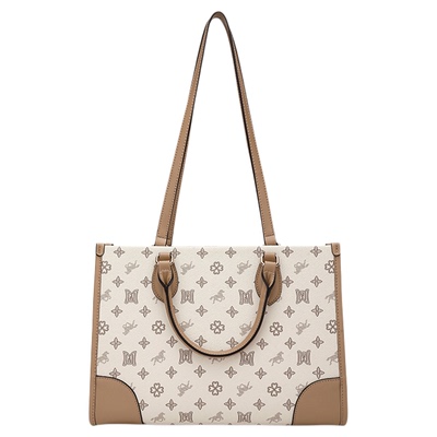 稻草人大容量撞色印花妈妈包