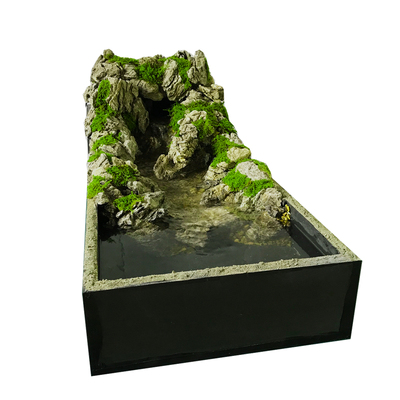如花景艺黄缘龟箱专用小溪流水