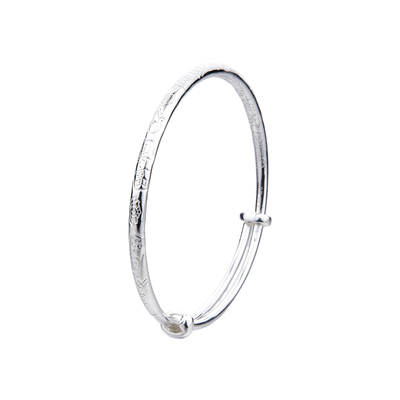 顺银银楼足银手镯吉祥如意镯子