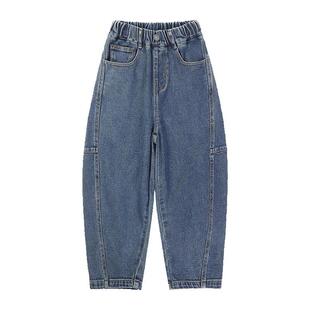 EBAER童装男童牛仔裤儿童休闲裤春秋款2026新款耐磨百搭萝卜裤子