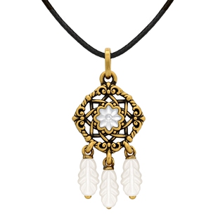 MONOLOGUE独白爱特天使复古黄金白贝捕梦网吊坠配绳MRV28妇女节礼