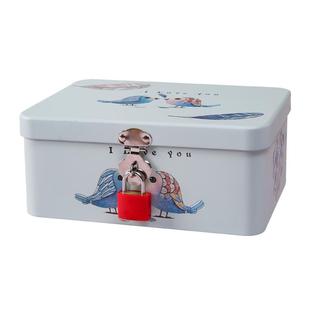 带锁马口铁盒收纳储物盒礼品盒长方形空盒子礼盒糖果饼干盒包装盒