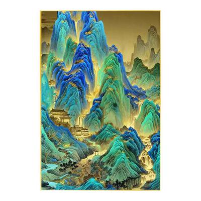 玄关带框千里江山5d钻石画满