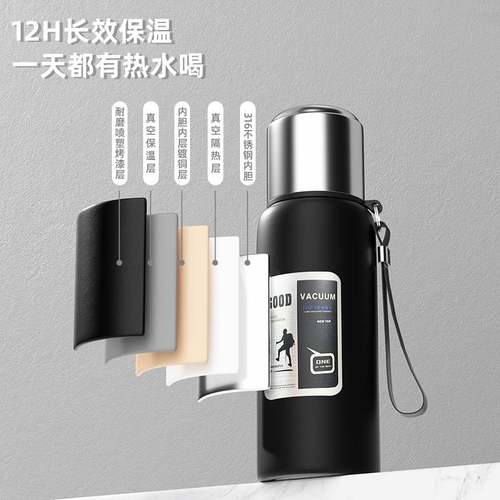 3316不锈钢户外大容量提手壶水壶茶水真空壶分离全钢保温杯热