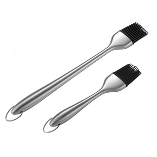 不锈钢食品级油刷厨房家用烙饼硅胶刷烧烤刷耐高温不掉毛刷油刷子