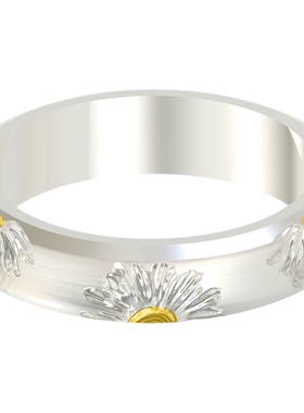 Mouhooland/暮后之地雏菊系列雏菊细戒925银食指戒情侣款指环小众