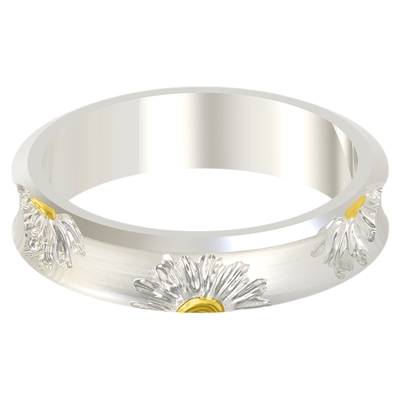 Mouhooland/暮后之地雏菊系列雏菊细戒925银食指戒情侣款指环小众