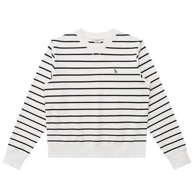 【秋季甄选】Hazzys哈吉斯条纹卫衣女休闲时尚长袖T恤通勤上衣潮