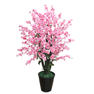 仿真花盆栽大型仿真绿植室内客厅摆件假花塑料桃花树樱花落地装饰