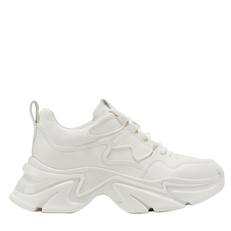 【牛奶吐司】GGCC夏季新款百搭厚底老爹鞋白色女增高运动休闲鞋子