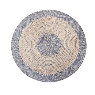 手工编织天然黄麻圆形地毯客厅沙发茶几家用无胶棉麻地毯地垫定制