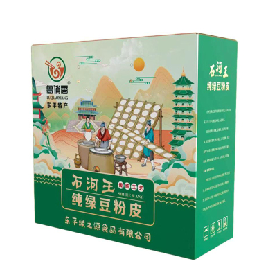 鲁俏香石河王纯绿豆粉皮礼盒装