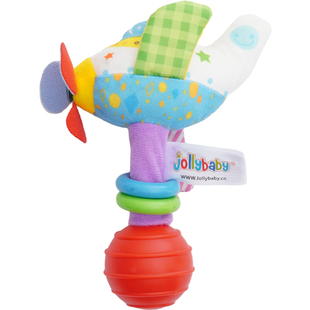 美国宝宝婴儿手抓毛绒摇铃手摇卡通BB棒捏捏叫益智玩具0-1岁