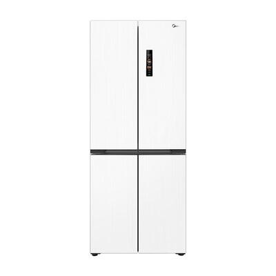 美的超薄457零嵌入式白色冰箱十字双开四门家用一级能效无霜冷冻