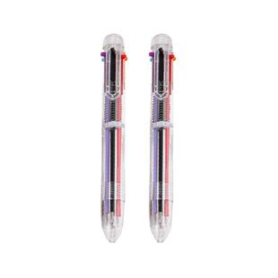 学生用创意简约可爱卡通少女心做笔记专用多色圆珠笔按压式10色6色合一彩色个性小清新按动油笔多功能手帐笔