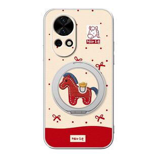 蝴蝶结马适用华为nova15pro手机壳14/13/12ultra/11/10/9se新款8活力版2026马年磁吸支架女款卡通小羊皮防摔