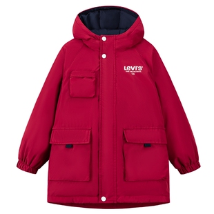 【新年马年】李维斯儿童羽绒服红色男童冬季外套拜年服过年衣服女