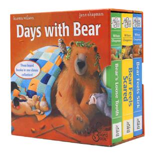 英文原版绘本吴敏兰推荐 Days with Bear Bear Feels Scared/Bear Feels Sick 3本盒装 小熊生病/害怕/牙仙子幼儿童英语绘本纸板书