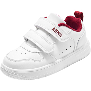 安奈儿儿童小白鞋女童运动鞋2026新款春季中大童学生男童白色板鞋