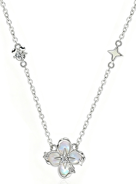 迪士尼925银四叶草项链女轻奢