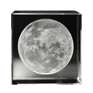 创意月球立方体桌面摆件月亮太阳银河系水晶球小夜灯治愈文艺送礼