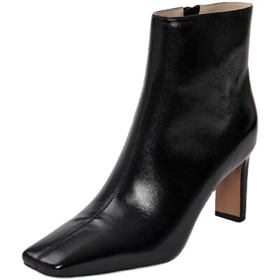 英伦风高跟秋冬新款侧拉链短靴