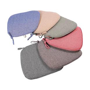 坐垫餐椅垫马蹄椅子餐桌垫马蹄形椅垫四季棉麻家用原木风实木座垫