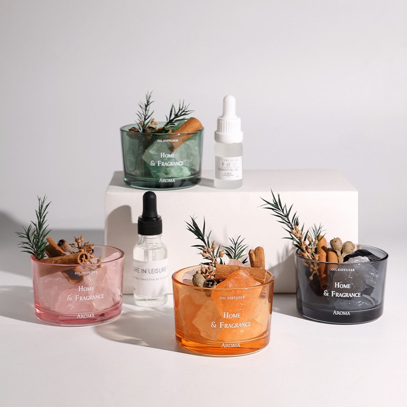 森系扩香石晶石香薰无火精油家用室内持久卧室香氛摆件小众高级