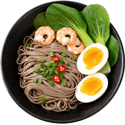 黑纯荞麦面条代餐主食无糖精全麦粗粮杂粮乔面龙须面芥麦速食挂面