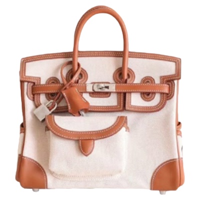 大容量帆布包女牛皮口袋铂金包