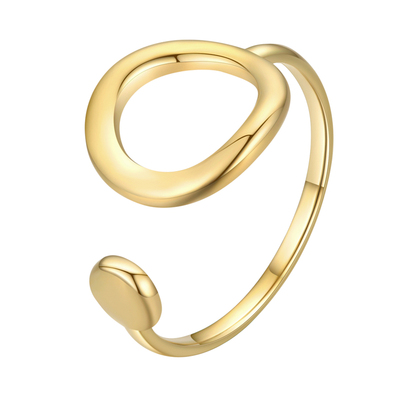 几何圆形镂空戒指女ing风