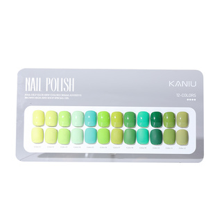 牛油果绿甲油胶网红爆款显白青草绿光疗胶墨绿色薄荷绿12色小套胶