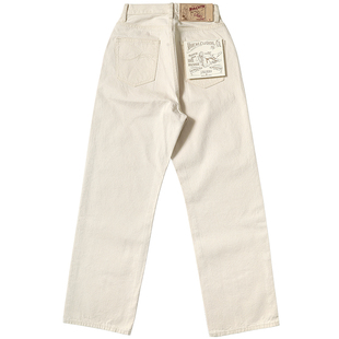 梦露 11OZ棉籽壳白胚棉麻质感高腰阔腿赤耳丹宁牛仔裤 MBBCAR窄幅