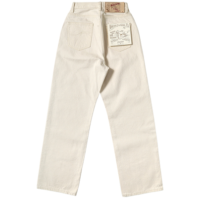 梦露 11OZ棉籽壳白胚棉麻质感高腰阔腿赤耳丹宁牛仔裤 MBBCAR窄幅