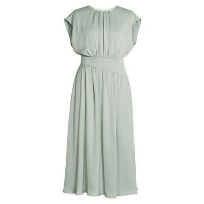 罗衣气质大摆缎面连衣裙