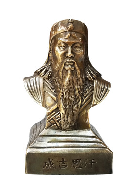 黄铜家居办公室摆件成吉思汗铜像