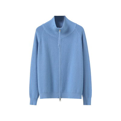 休闲立领拉链开衫简约百搭针织衫