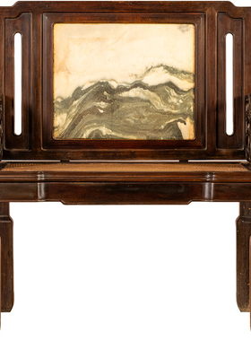 清代红木镶云石背龙纹古典家具