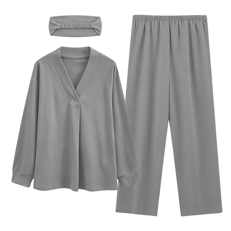 带头巾莫代尔月子服夏季薄款睡衣