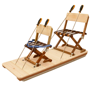 【亲子滑冰车】家庭小孩成人双人划冰车实木冰爬犁溜冰车老式雪橇