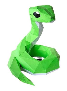 23厘米高 青蛇立体纸模型2025蛇年春节节日装饰落地摆件纸艺